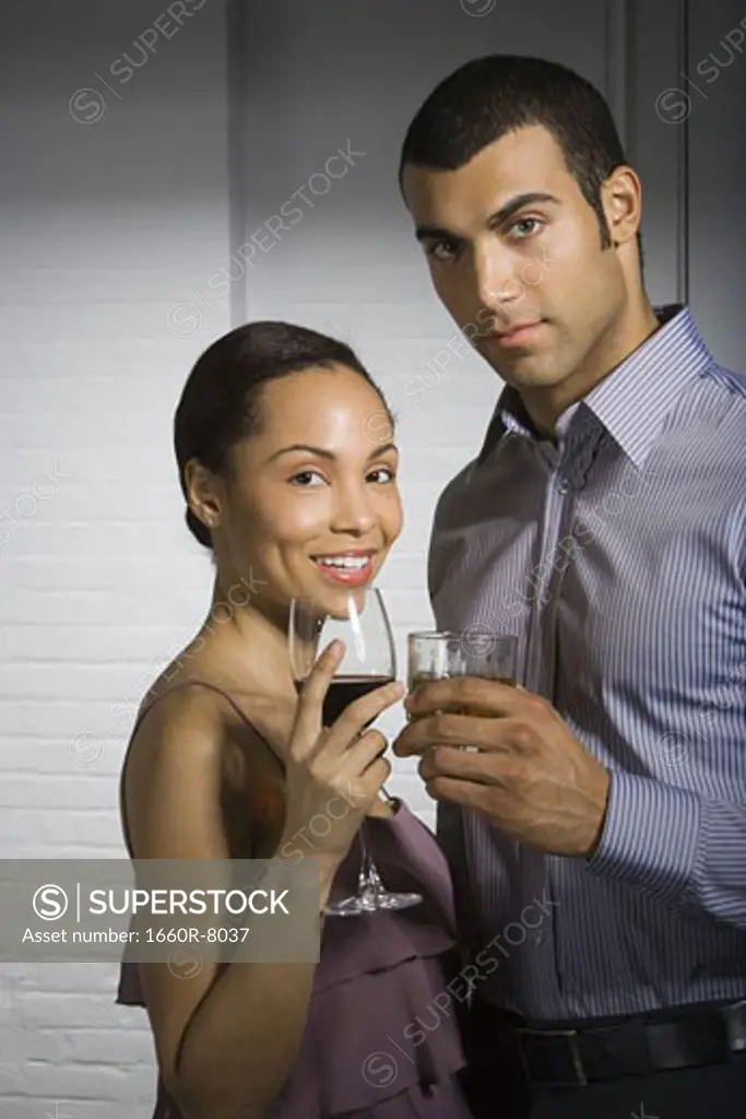 Portrait of a young couple at a party