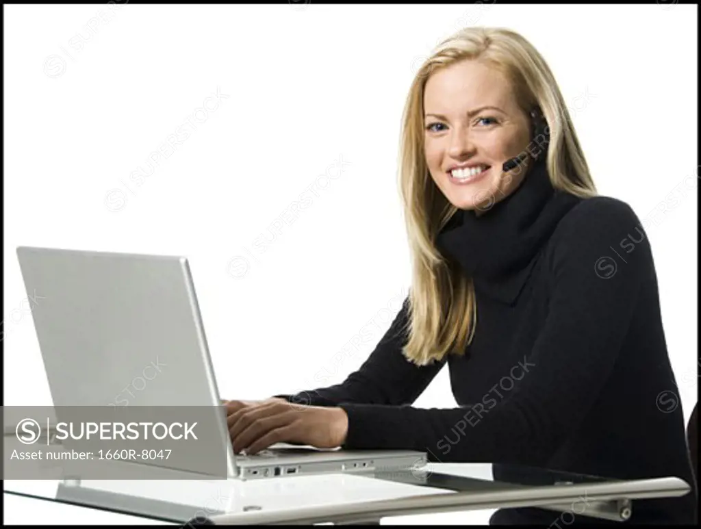 Portrait of a businesswoman working on a laptop
