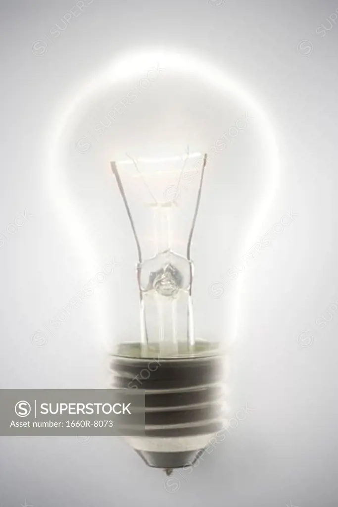 Close-up of a glowing light bulb