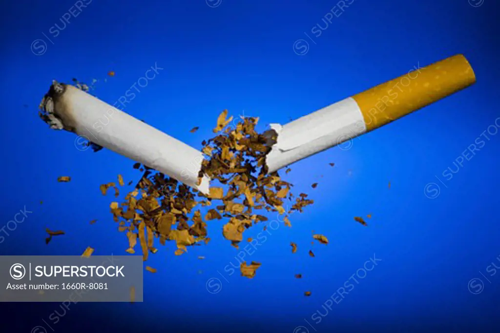 Close-up of a broken cigarette
