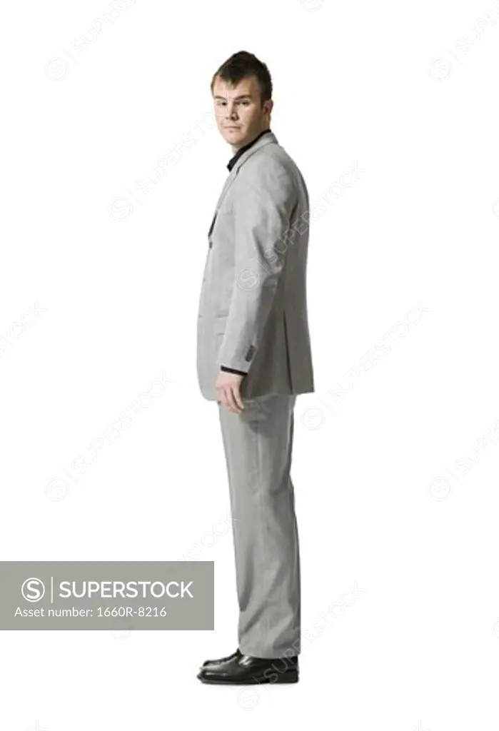 Profile of a businessman standing
