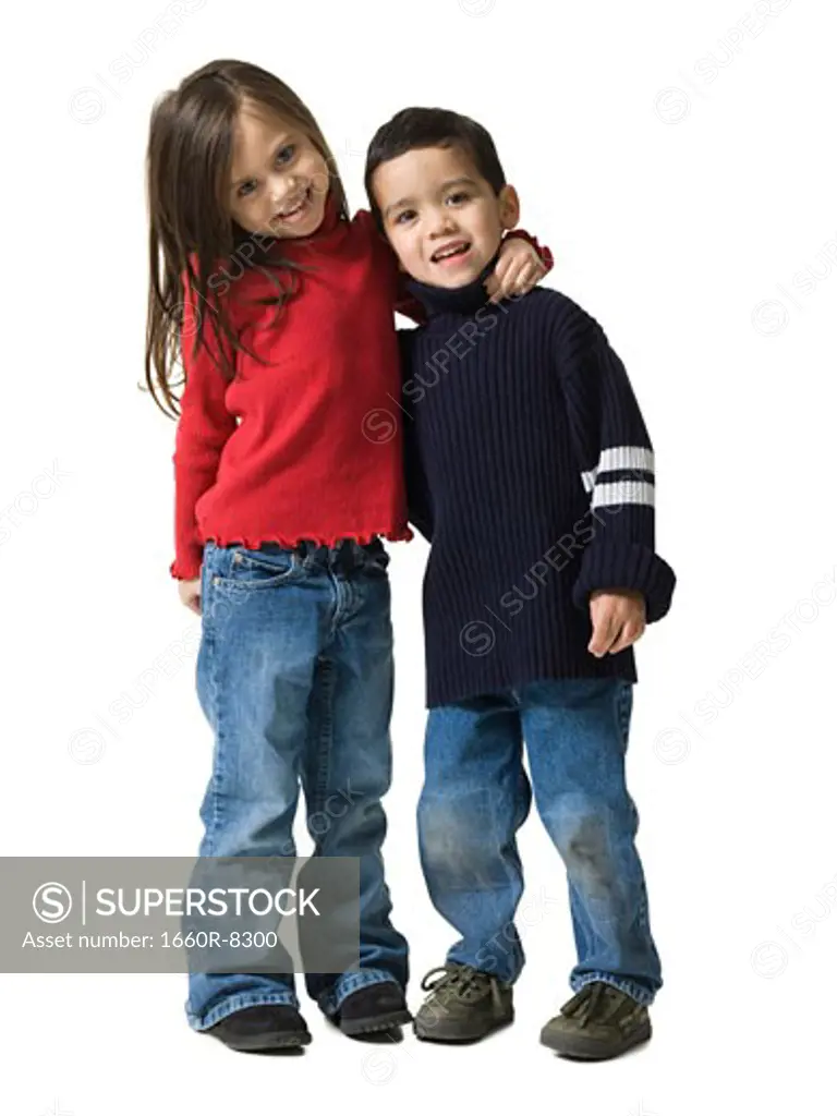 Portrait of a girl with her brother