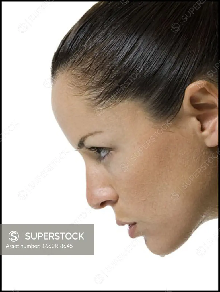 Close-up of a woman's face in profile