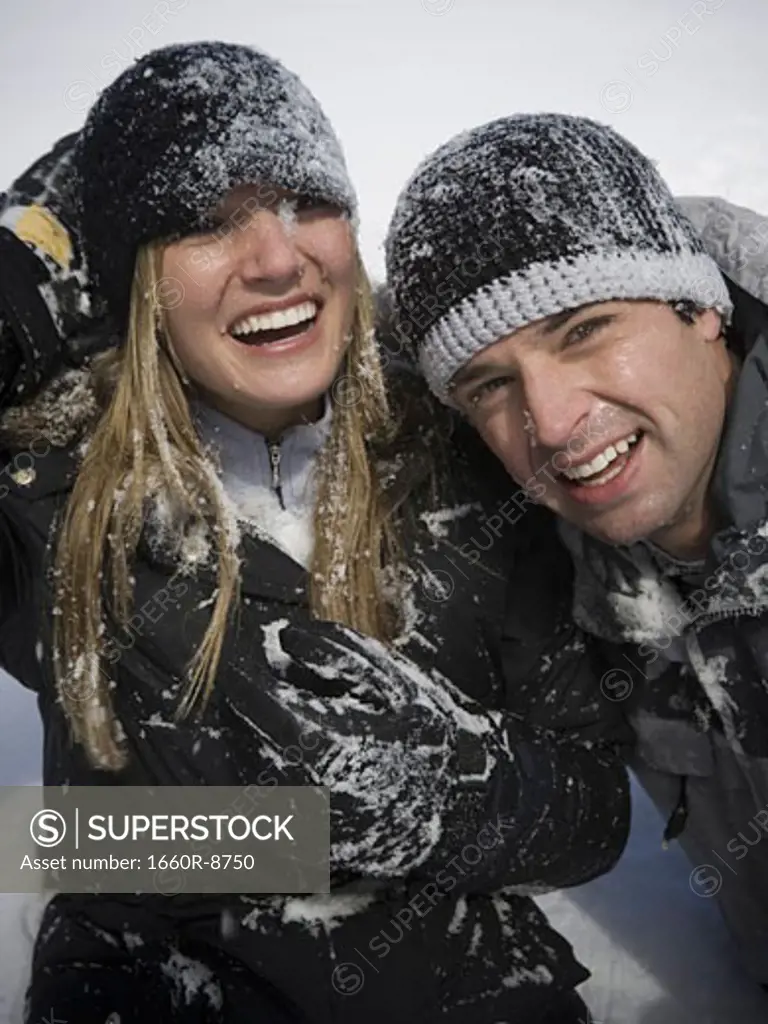 Portrait of a young couple smiling