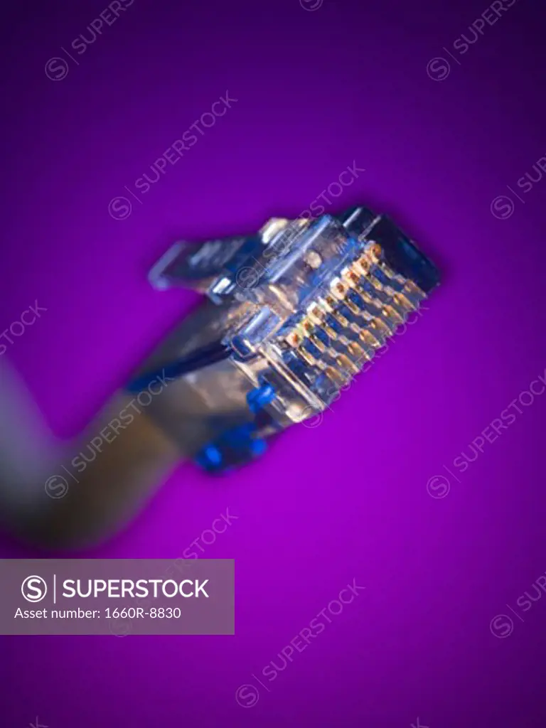 Close-up of a network cable