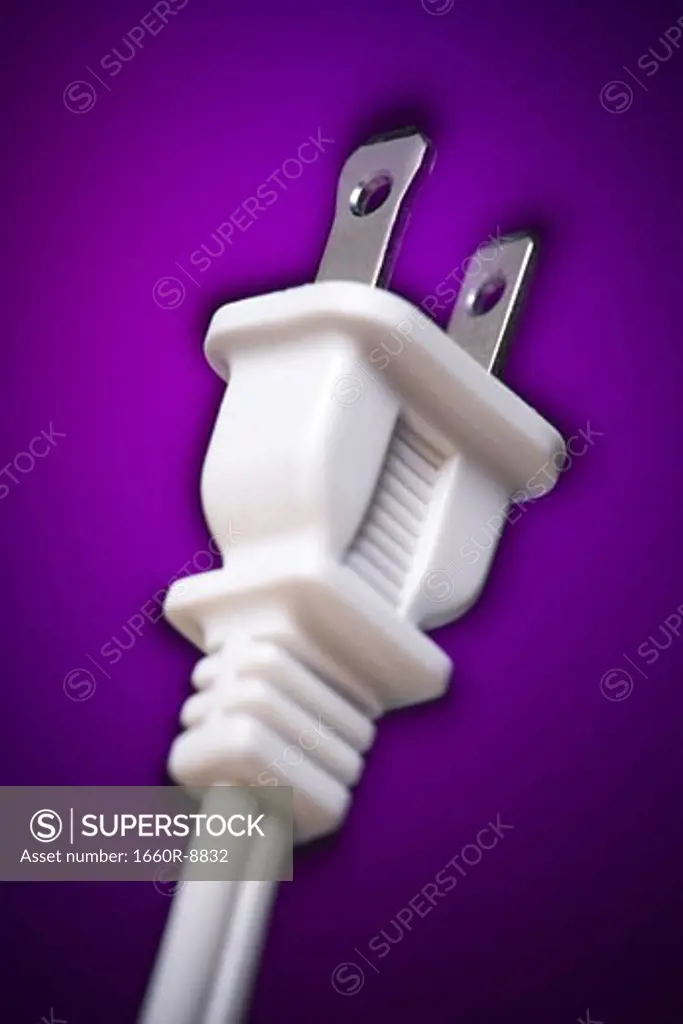 Close-up of a two-pronged power cord