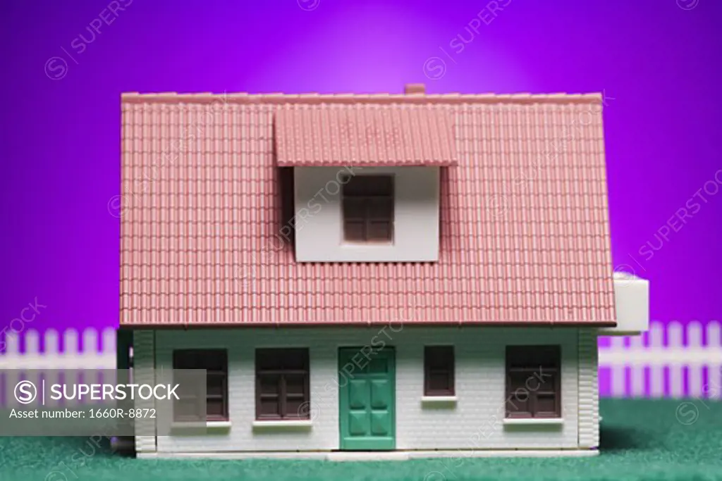 Close-up of the model of a house
