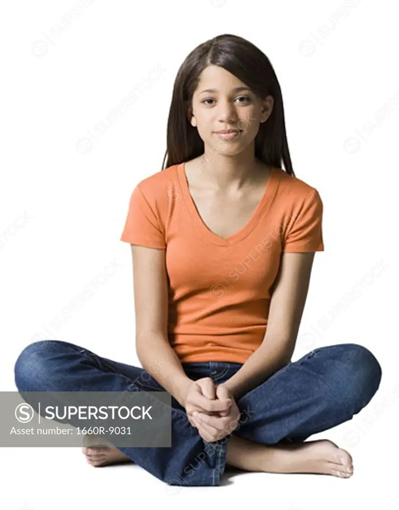 Portrait of a girl sitting