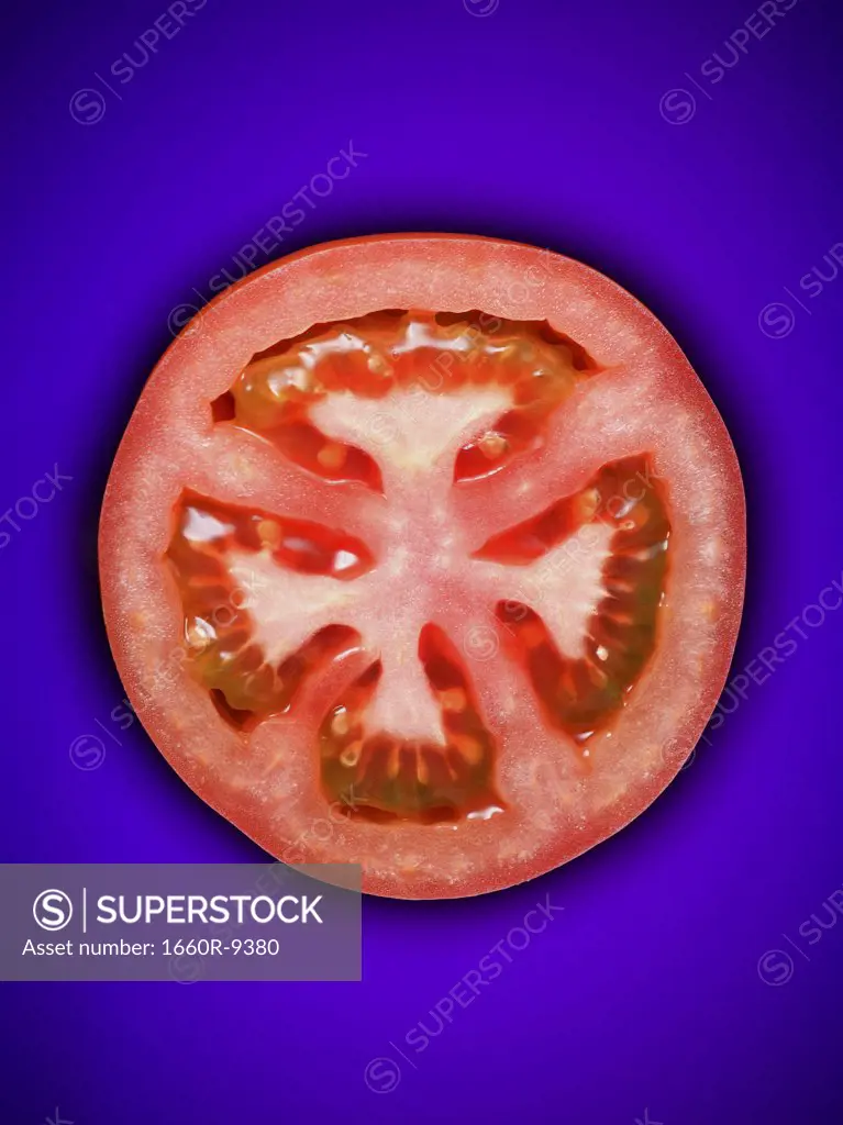Close-up of a slice of tomato