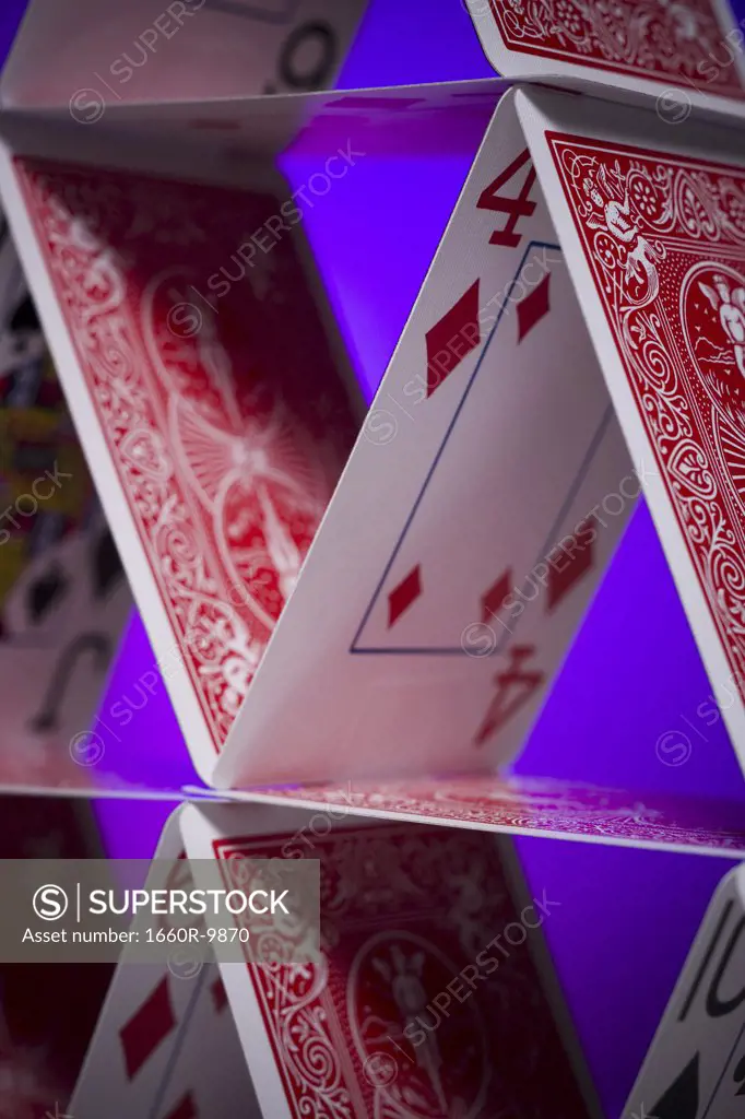 Close-up of a house of cards