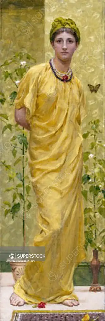 Rhapsody in Yellow with Butterfly Albert Joseph Moore (1841-1893 British) Private Collection