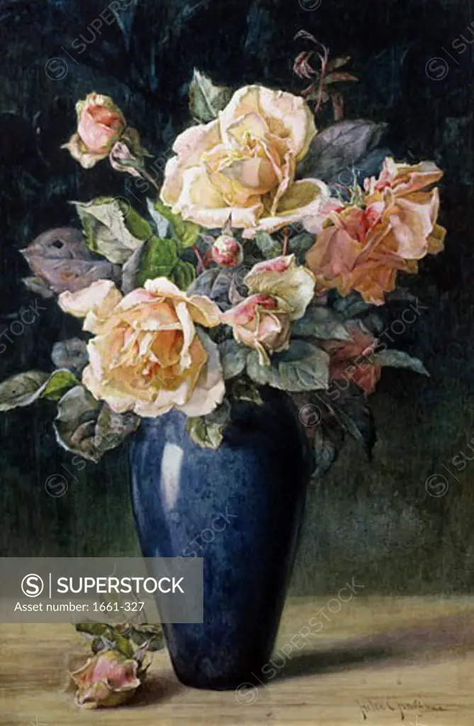 A Vase of Beautiful Roses Helen Cordelia Angell (1847-1884 British)