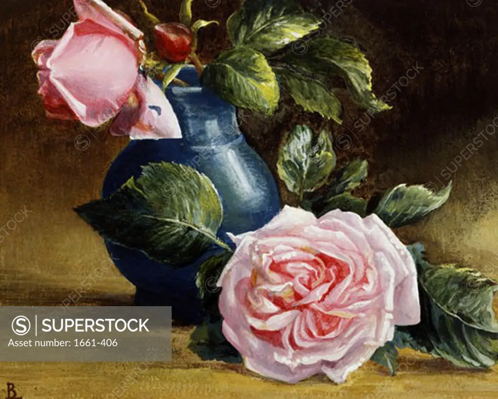 Romantic Pink Roses Blanche Lindsay (1844-1912 British)