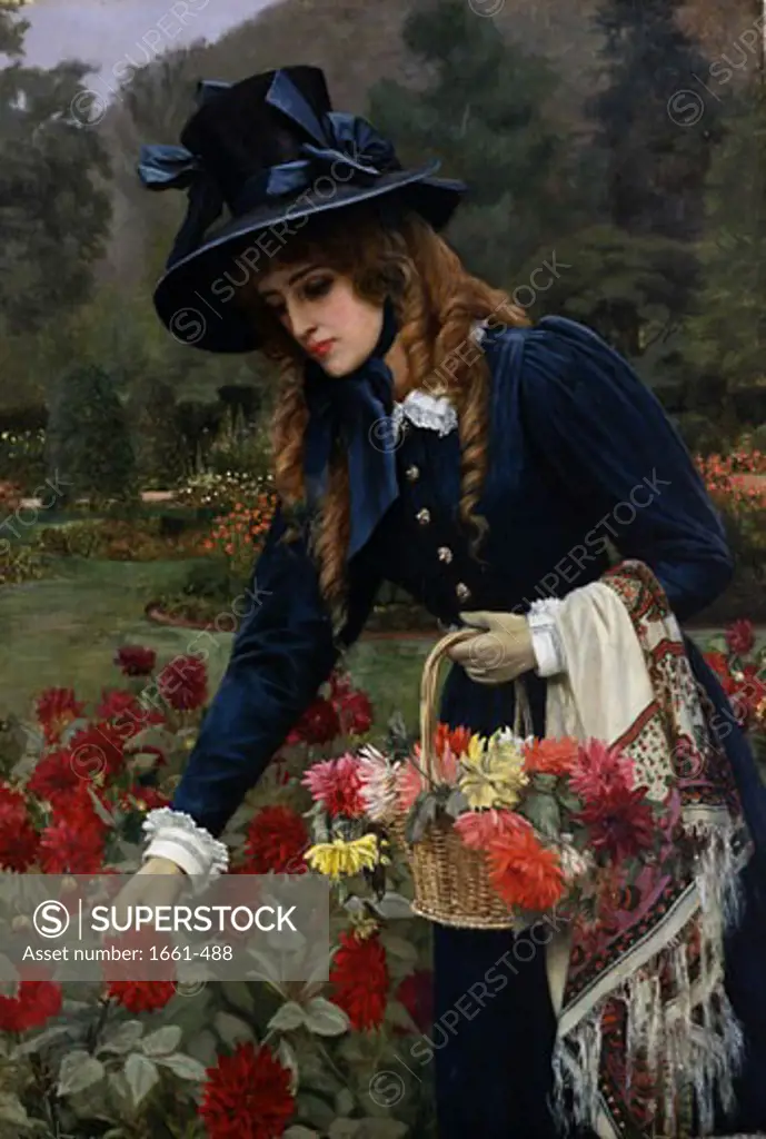 The Flower Girl Herbert Gustave Schmalz (1856-1935 British)