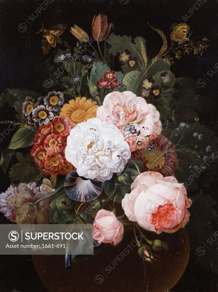 Still Life of Flowers in a Bowl 1807 Johann Baptist Drechsler (1756-1811 Austrian)