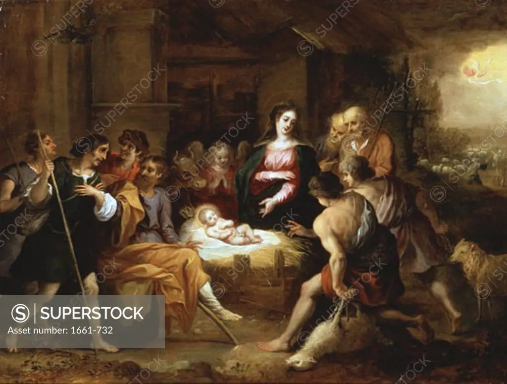 Nativity, Willem I van Herp, (1614-1677/Flemish)