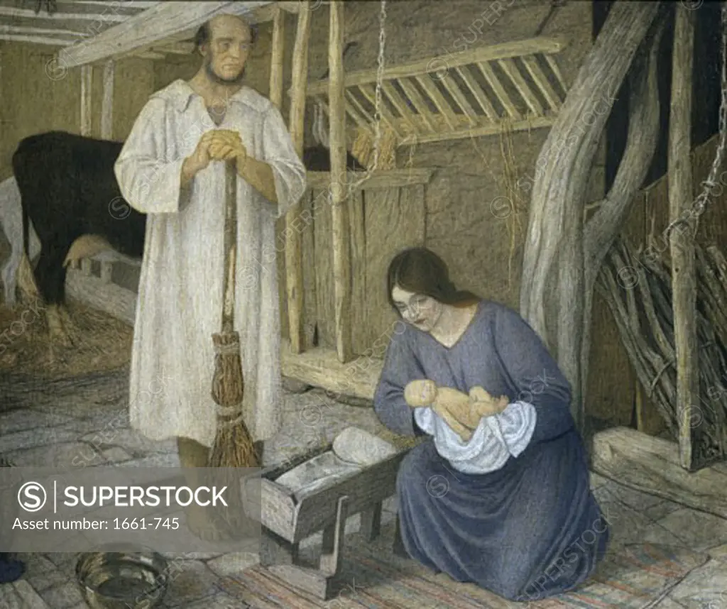 The Nativity, 1925, Arthur Joseph Gaskin, (1862-1928/British)
