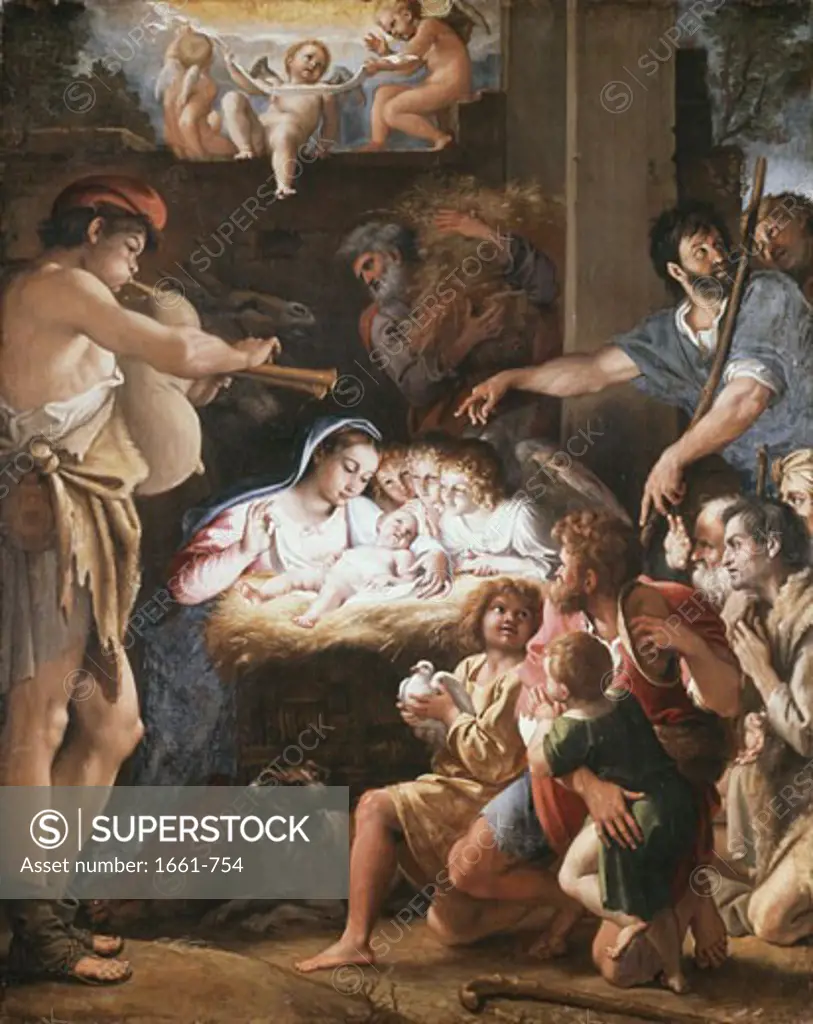 Adoration Of The Shepherds, Zampieri Domenechino, (1581-1641/Italian)