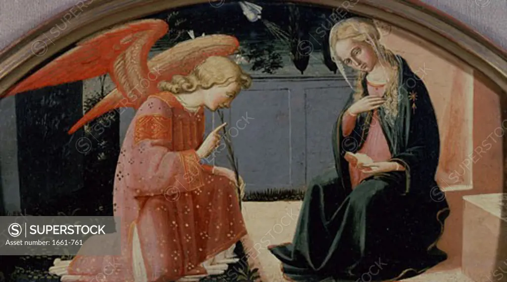 The Annunciation, Filippo Lippi, (ca.1406-1469/Italian)
