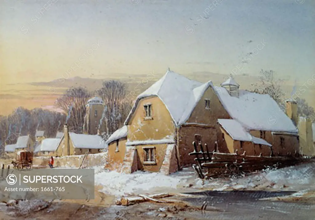 Village in the Snow, John Knox, (1778-1845/Scottish)