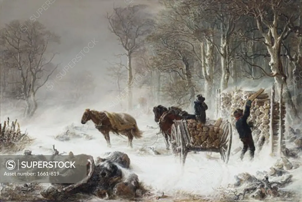 The Timber Wagon, Hermann Kauffmann the elder, (1808-1889/German)