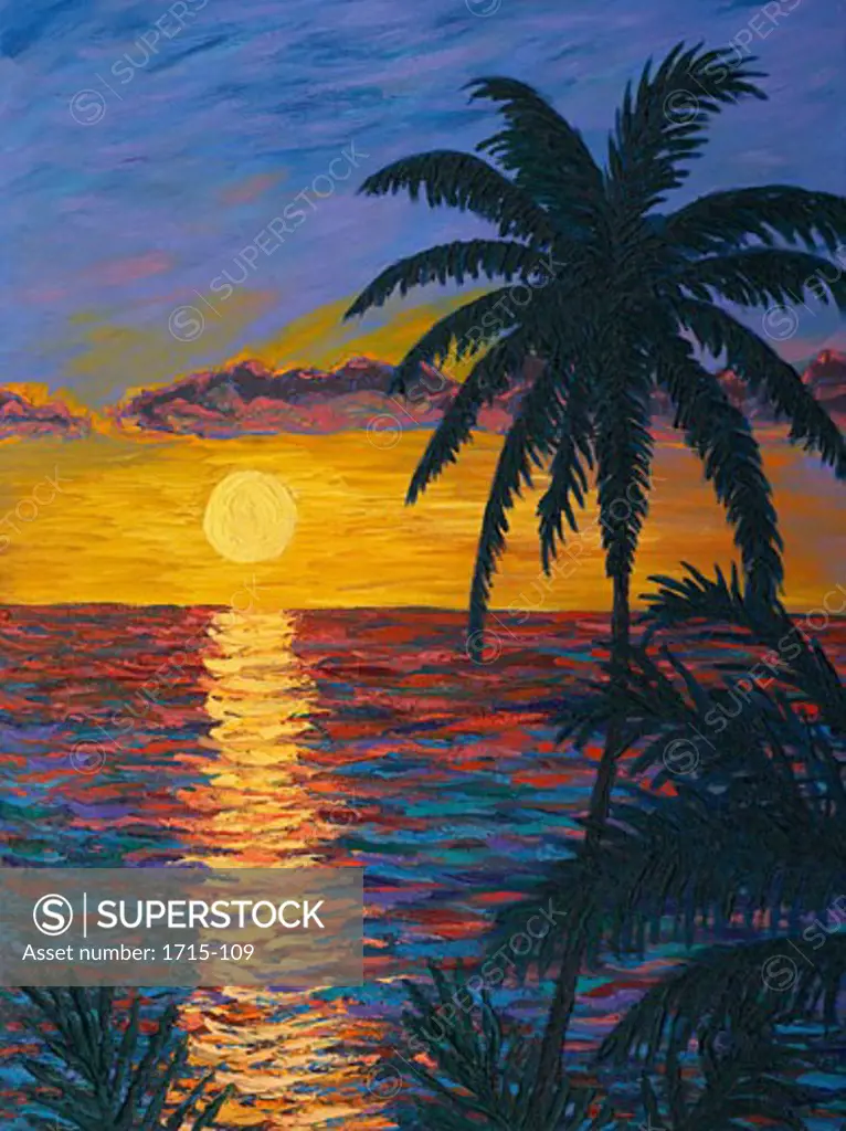 Tropical Sunset 2006 Todd Muskopf (b.20th C. American) Oil on panel