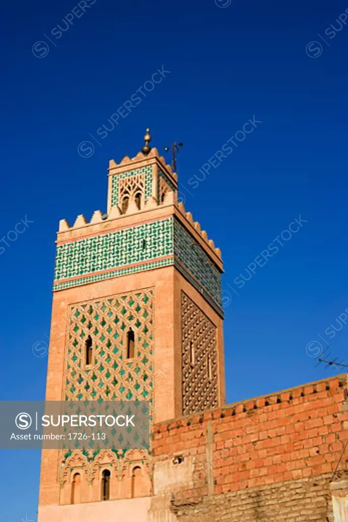 Low angle view of a mosque, Koutoubia Mosque, Marrakesh, Morocco