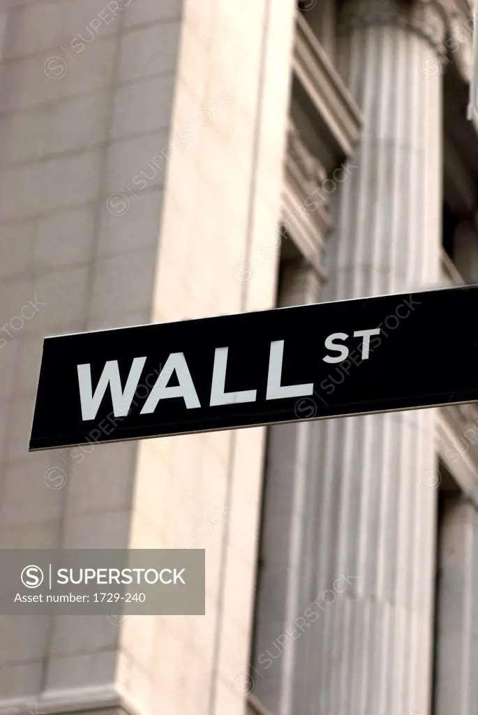 Wall Street sign, New York City, New York State, USA