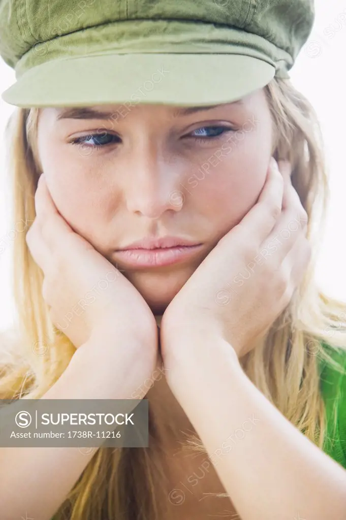 Close-up of a woman looking disappointed