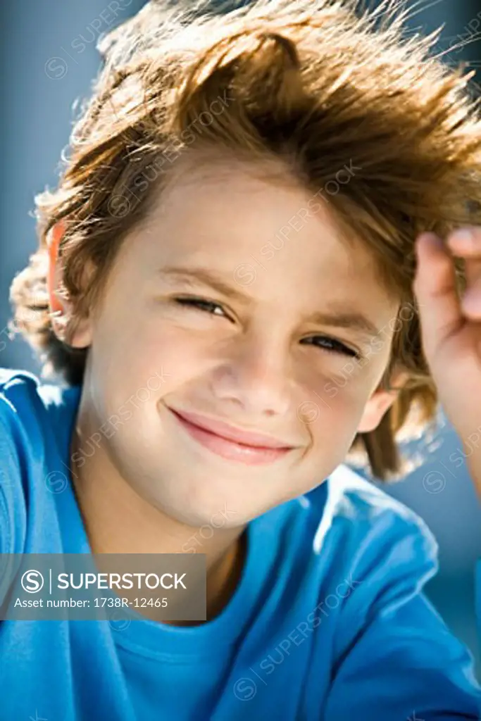 Portrait of a boy grinning