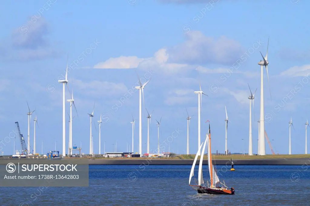 Netherlands, Groningen province, Eemshaven or Ems Harbour is a seaport. Ems estuary.