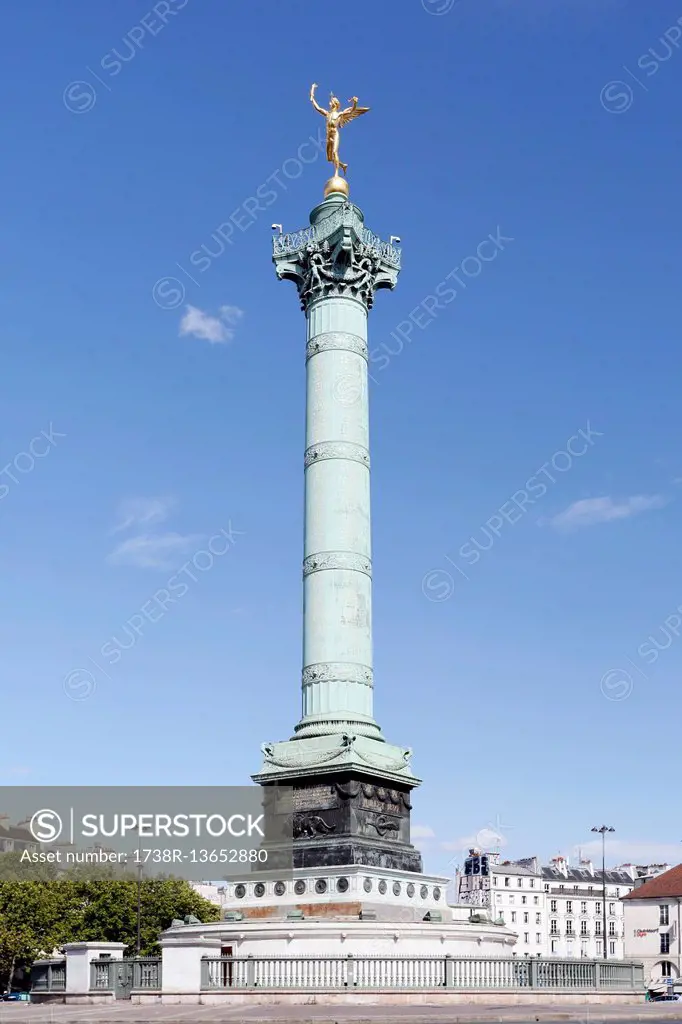 France, Paris, Place de la Bastille, July Column, Genie de la Liberte.