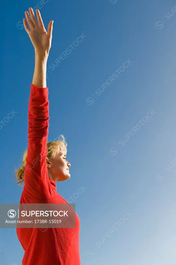 Woman stretching her arms
