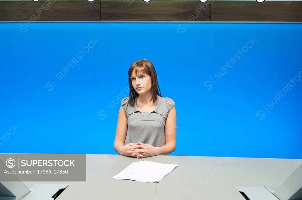Businesswoman thinking in a conference room