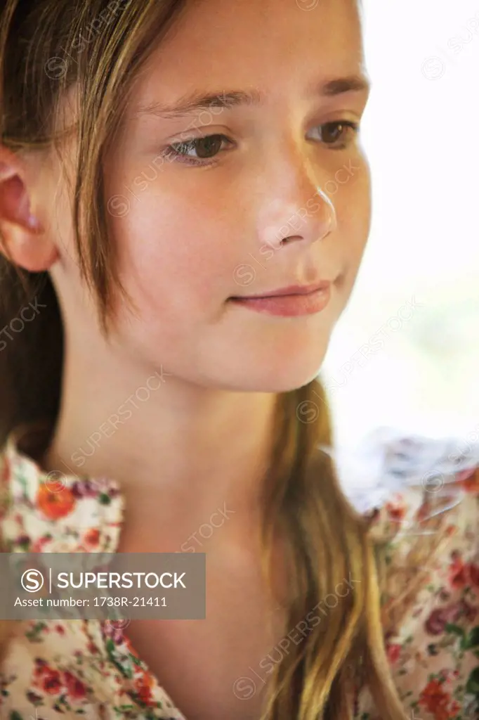 Close_up of a girl thinking