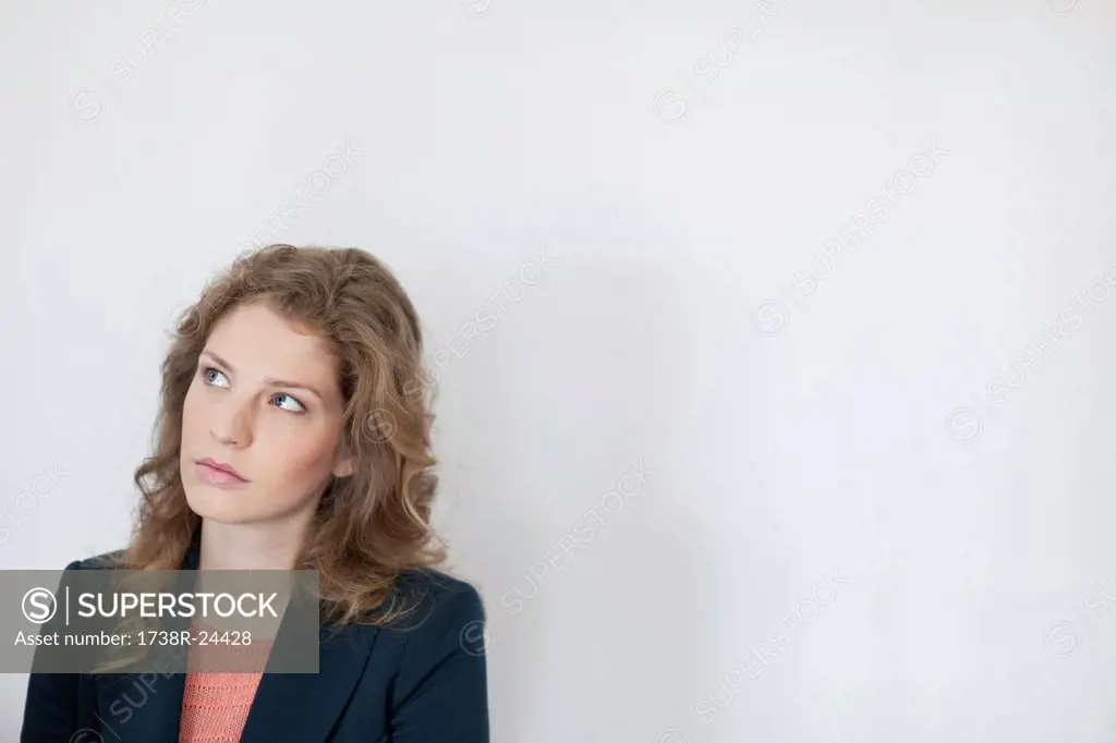 Close_up of a woman thinking