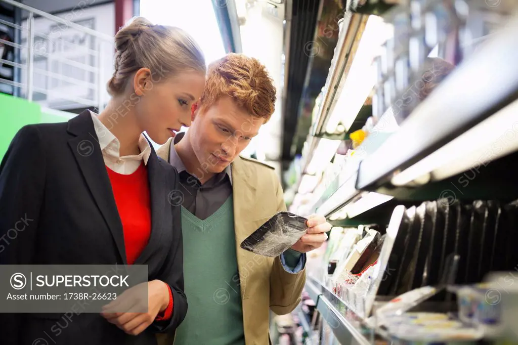 Couple shopping in a supermarket