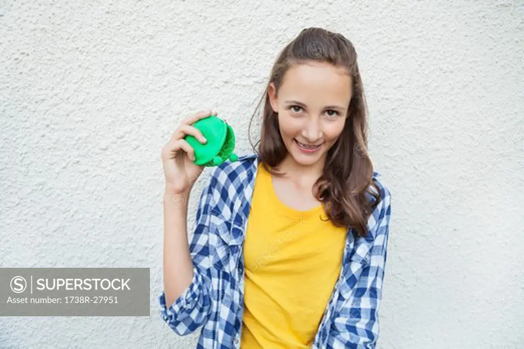 Girl holding an empty purse