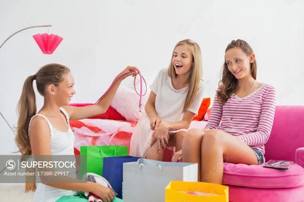 Girls enjoying good time at a slumber party