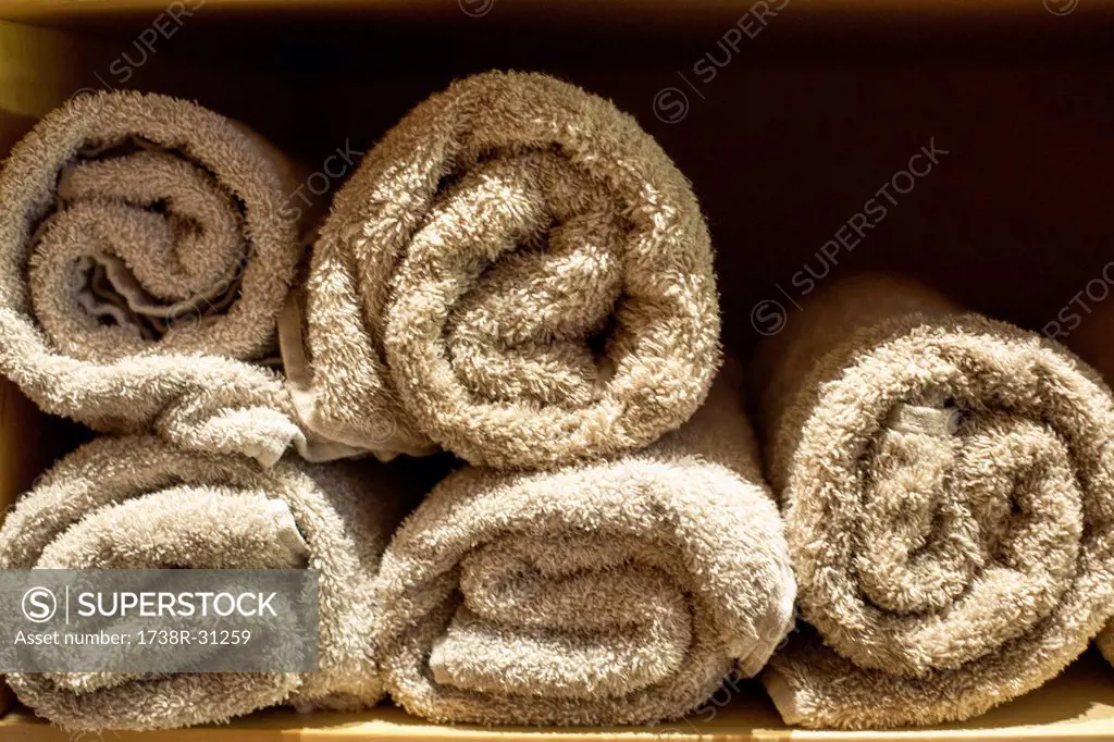 Close-up of a stack of towels