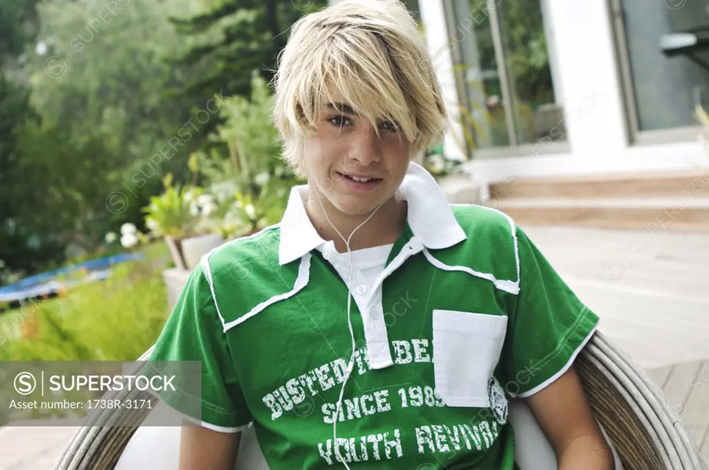 Teenage boy with earphones