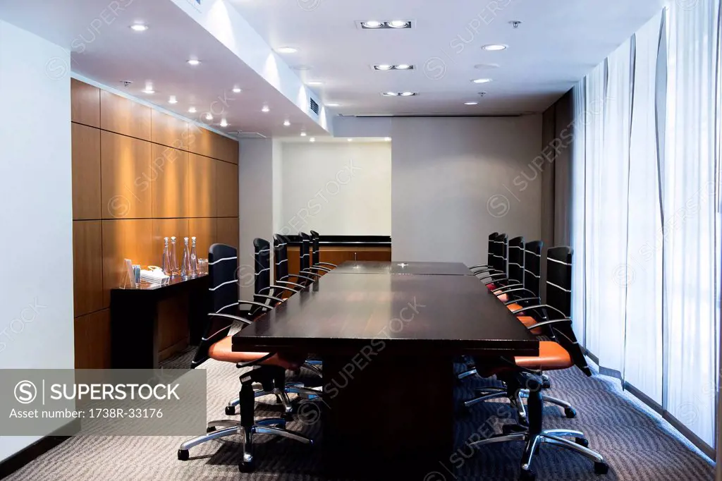 Interiors of a boardroom in an office