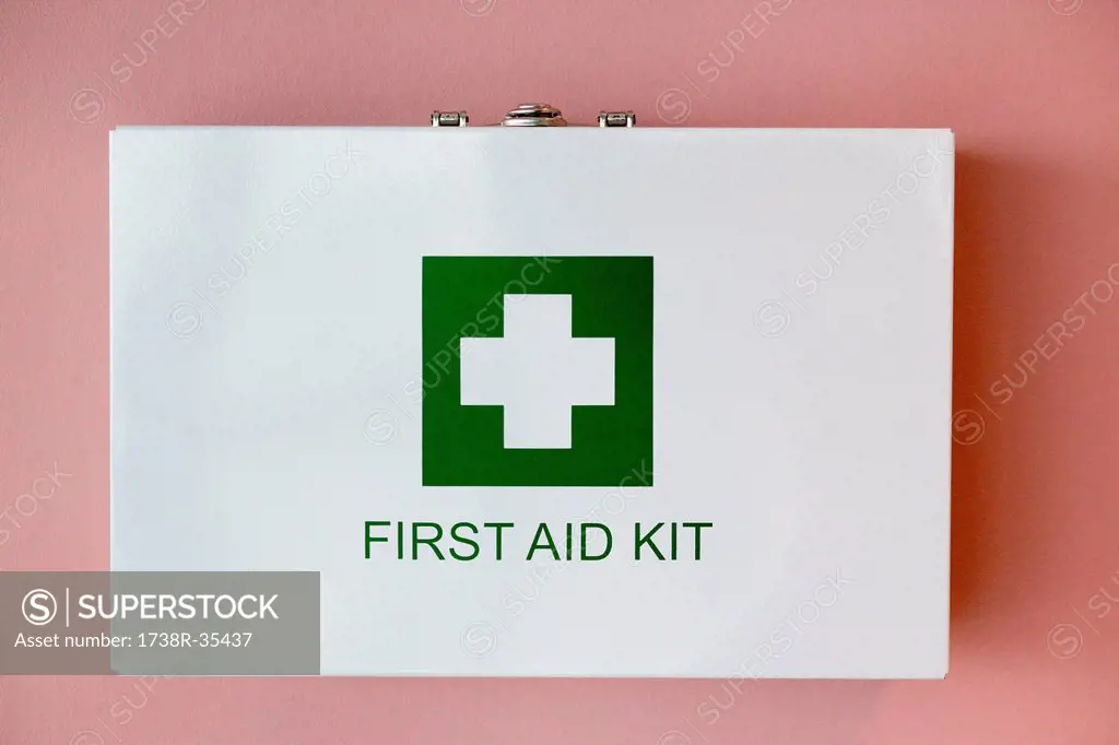 Close-up of a first aid kit