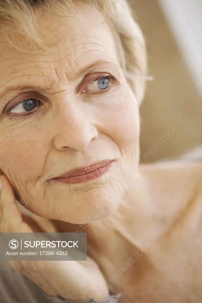 Portrait of thinking senior woman