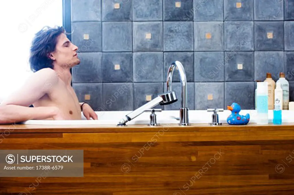Man having a bath