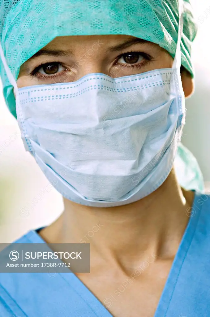 Portrait of a female doctor wearing surgical scrubs