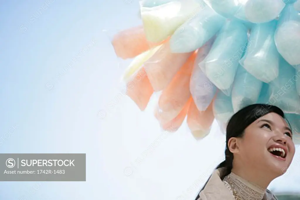 Asian woman and cotton candy