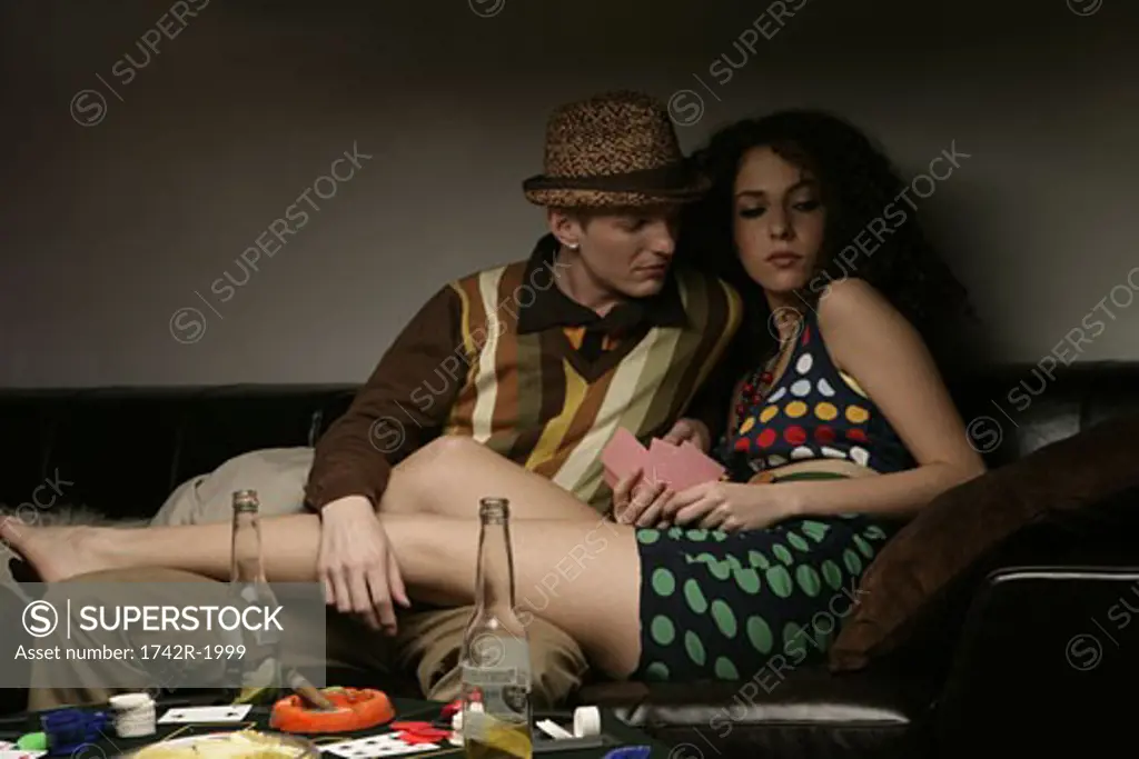View of a couple enjoying a drink.