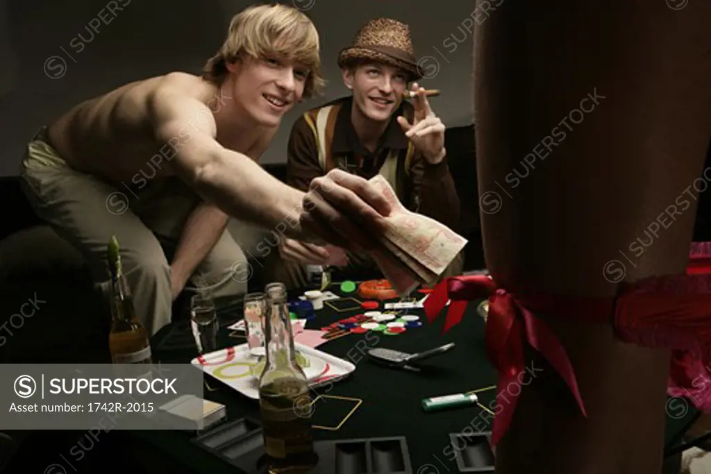 People playing strip poker