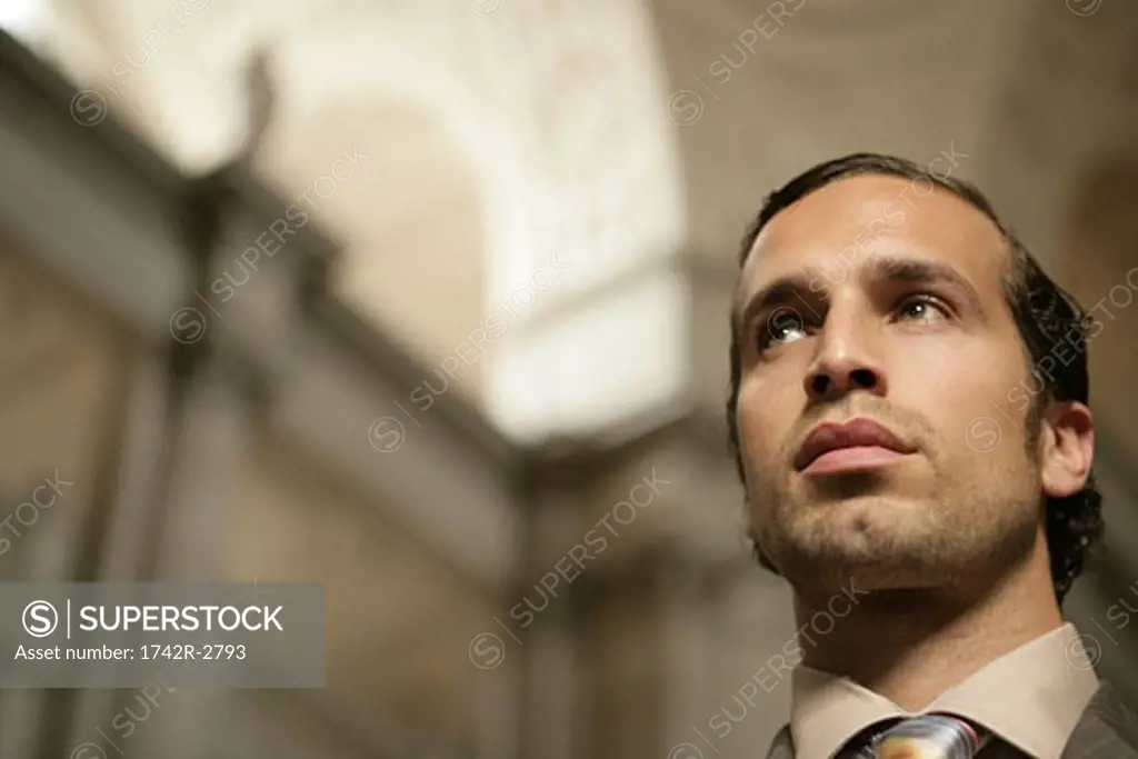 View of a thoughtful businessman.